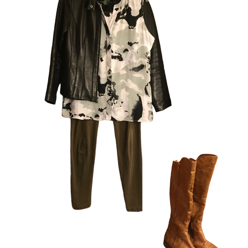 knee high brown leather boots with heel